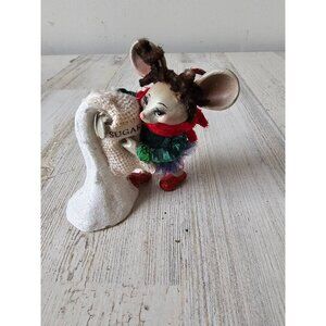 grandin road macie sugar plum mouse figurine RARE reindeer statue Xmas decor